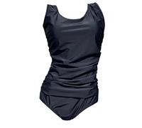 BIMEI Women's One Piece Mastectomy Swimsuit Pocketed Swimwear for Silicone Fake Breast Form Tummy Control 125, Black, XX-Large