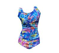 BIMEI Women's One-Piece Pocketed Mastectomy Swimsuit Tummy Control Bathing Suits 886, Red, Medium