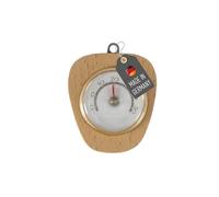 Bimetal Thermometer with Wooden Frame - For All Indoor Use - 7.5 x 6.7 cm - Temperature Display from -10 °C to +50 °C - With Metal Eyelet for Hanging - Made in Germany (Light)