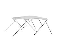Bimini Top 2-Bow 183x160x137cm White PU-Coated Polyester Aluminium Frame Canopy
