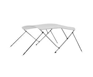 Bimini Top 2-Bow 183x196x137cm White 600D PU Polyester Canopy w/Sidewalls Marine