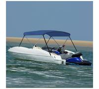 Bimini Top 2-Bow Blue 180x130x110cm 600D PU Polyester Aluminium Frame w/ Straps