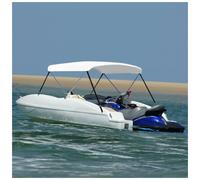 Bimini Top 2-Bow White 150x120x110 cm 600D PU Waterproof Polyester Aluminium Kit