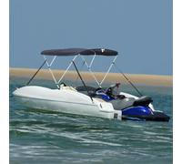 Bimini Top 3-Bow Blue/Black 183x(170-182)x137cm 600D PU Aluminium Frame w/ Mesh.