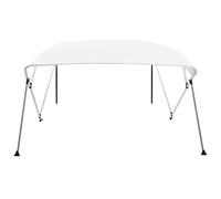 Bimini Top 4 Sheets White 243 x 196 x 137 cm, UV and Waterproof Boat Tarpaulin with Adjustable Width 185 - 198 cm, Rust-Proof Stainless Steel Attachment