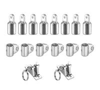 Bimini Top Fitting Hardware Set Fits 19/22/25/32 MM OD Round Tube, Boat Jaw Slide, Cap Eye End, Deck Hinge(16 PCS)(19 mm)