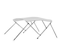 vidaXL Black 3-Bow Bimini Boat Top Canopy - UV-Proof Polyester, 182x184x136 cm with Stainless Steel Fittings and Adjustable Straps