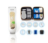 Bimirth Kids Hair Clipper, Silent Baby Hair Clipper, Quiet Hair Trimmer for Children, Cordless Toddler Haircut Machine, USB Rechargeable, Waterproof, 3 Guide Combs (with Storage Bag)
