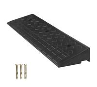 bimiti 1PC 4" Height Heavy Duty Rubber Kerb Ramp, 100x25x10 cm Portable Threshold Curb Ramp for Driveway Sidewalk, Non-Slip Ramps with 3 Bolts, for Wheelchair Car Truck Bike Motorcycle, Black
