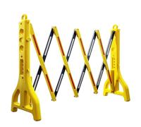 bimiti Expandable Safety Barrier Yellow & Black Portable Extendable Barricade Water Filled Gate Outdoor Folding Plastic Barrier Traffic Fence Extensible to 2.5m for Events School Road Works