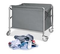 bimiti Laundry Trolley Folding Laundry Cart on Wheels Dirty Linen Trolley Hotel Laundry Hampe with Steel Frame and Removable Bags Total Capacity 350L for Washing