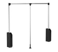 bimiti Pull Down Closet Rod Adjustable Width 26-35 Inches Floating Shelves Liftable Clothes 60lbs Hanger Heavy Duty Wardrobe Organizer Adjustable Home Clothes Storage Side & Back Mounted Closet Pole
