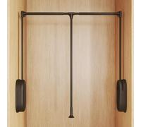bimiti Pull Down Closet Rod, Heavy Duty Adjustable Width 33-45 inches Side Mounted Closet Rod Cloakroom Lift Clothes Hanger Home Clothes Storage Suitable for Wardrobe Interior