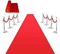 bimiti Red Carpet Runner 5.5 mm Thickness VIP Runway Rug for Party 10 x 1 m Non-Slip Event Red Floor Aisle Runner Rug for Wedding Hallway Ceremony Celebrity Christmas Prom Awards Evening Decoration
