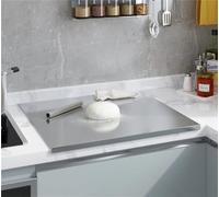 bimiti Stainless Steel Cutting Boards Worktop Protector 90 x 50cm Extra Large Chopping Board Worktop Saver Pastry Board Baking Board with Lip and Rolling Pin