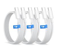 Bimker iPhone 15 16 17 Charger Cable 1M 3Pack, USB C to USB C Charger Cable for iPhone 17/16/ 15/Pro Max/Macbook/iPad,1M Nylon Type C charger cable Fast Charging cable Type C to C charger Lead Wire