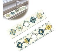Bimkole 2 PCS Faucet Absorbent Mat, Kitchen Faucet Sink Splash Guard Wraparound Cloth Pads Drip Catcher for Sink Faucet for Kitchen Bathroom Faucet, Colorful Faucet Mat, 15 x 4 Inch Flower A2
