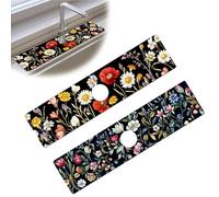 Bimkole 2 PCS Faucet Absorbent Mat, Kitchen Faucet Sink Splash Guard Wraparound Cloth Pads Drip Catcher for Sink Faucet for Kitchen Bathroom Faucet, Colorful Faucet Mat, 15 x 4 Inch Flower A1