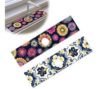 Bimkole 2 PCS Faucet Absorbent Mat, Kitchen Faucet Sink Splash Guard Wraparound Cloth Pads Drip Catcher for Sink Faucet for Kitchen Bathroom Faucet, Colorful Faucet Mat, 15 x 4 Inch Flower A6