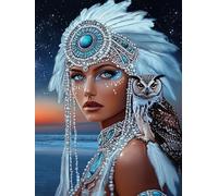 Bimkole 5D Diamond Art Kits for Adults Indian, Full Drill DIY Rhinestone Embroidery Set Paint with Diamonds Art Woman by Number Kits Cross Stitch Home Wall Craft Decoration 30x40 cm