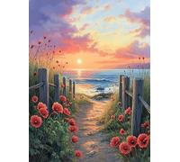 Bimkole 5D Diamond Art Kits for Adults Jingjing Road, Full Drill DIY Rhinestone Embroidery Set Paint with Diamonds Art Tulip by Number Kits Cross Stitch Home Wall Craft Decoration 30x40 cm