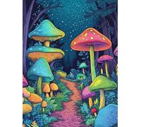 Bimkole 5D Diamond Art Kits for Adults Mushroom, Full Drill DIY Rhinestone Embroidery Set Paint with Diamonds Art Plant by Number Kits Cross Stitch Home Wall Craft Decoration 30x40 cm
