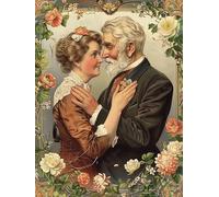 Bimkole 5D Diamond Arts Painting Kits African Couple, Full Drill DIY Rhinestone Embroidery Set Paint with Diamonds Art Flowers Men and Women by Number Kits Cross Stitch Home Wall Craft Decor 12x16Inch