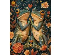 Bimkole 5D Diamond Arts Painting Kits Couple Frog, Full Drill DIY Rhinestone Embroidery Set Paint with Diamonds Art Animal by Number Kits Cross Stitch Home Wall Craft Decoration (12x16Inch)