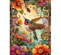 Bimkole 5D Diamond Arts Painting Kits Flowers and Birds, Full Drill DIY Rhinestone Embroidery Set Paint with Diamonds Art Animal by Number Kits Cross Stitch Home Wall Craft Decor 12x16 Inch