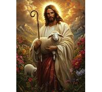 Bimkole 5D Diamond Arts Painting Kits Jesus, Full Drill DIY Rhinestone Embroidery Set Paint with Diamonds Art by Number Kits Cross Stitch Home Wall Craft Decoration 12x16 Inch w1116