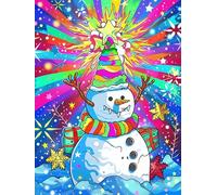 Bimkole 5D Diamond Arts Painting Kits Snowman with Star on Top, Full Drill DIY Rhinestone Embroidery Set Paint with Diamonds Art Christmas by Number Kits Cross Stitch Home Wall Craft Decor 12x16Inch