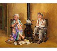 Bimkole 5D Diamond Painting Kits Couple Stove, Full Drill Dog Couple DIY Rhinestone Embroidery Set Paint with Diamond Art by Number Kits Cross Stitch Home Wall Craft Decoration (12x16inch)