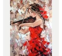 Bimkole 5D Diamond Painting Kits for Adults Beauty, Full Drill Violin Woman DIY Rhinestone Embroidery Set Paint with Diamonds Art by Number Kits Cross Stitch Home Wall Craft Decoration (16x20inch)