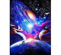 Bimkole 5D Diamond Painting Kits for Adults Starry Sky, Full Drill Star Planet DIY Rhinestone Embroidery Set Paint with Diamonds Art by Number Kits Cross Stitch Home Wall Craft Decoration (12x16inch)