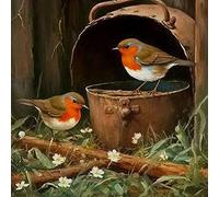 Bimkole 5D Diamond Painting Kits Little Bird, Full Drill Grass Leaves DIY Rhinestone Embroidery Set Paint with Diamond Art by Number Kits Cross Stitch Home Wall Craft Decoration (12x12inch)