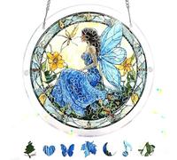 Bimkole 83 Pieces Acrylic Jigsaw Puzzle Suncatcher - Angel, Stained Glass Window Hanging Pendant, Home Decor Creative Mom Gifts, Sun Catcher Decor for Garden Home Birthday Gifts 18 cm