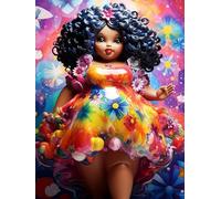 Bimkole African Girl Paint by Number for Adults, DIY Oil Painting Kit on Canvas with Paintbrushes and Acrylic Pigment, Perfect for Paint by Numbers for Beginner, for Home Wall Decor (16x20Inch) aX481