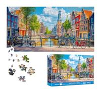Bimkole Amster Canal Puzzles for Adults 1000 Pieces, Architecture Paper Jigsaw Puzzle 1000 Pieces - Fun and Challenging Family Decoration Puzzle Great Gift Idea, Finished Size is 31.5 x 16.14 in