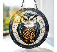 Bimkole Animal Stained Glass Suncatcher Window Hanging - Eagle Indoor Window or Doorway Decoration - Handmade Sun Catcher Decor for Garden Home Christmas & Birthday Gifts 7.87x7.87 inch