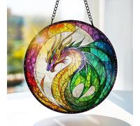 Bimkole Bear Stained Glass Suncatcher Window Hanging - Animal Tree Indoor Window or Doorway Decoration - Handmade Sun Catcher Decor for Birthday for Women, Men, Wife, Lovers, and Mom 20x20 cm