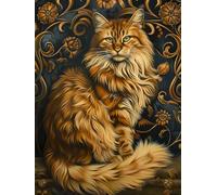 Bimkole Cat Paint by Number for Adults, DIY Oil Painting Kit on Canvas with Paintbrushes and Acrylic Pigment, for Paint by Numbers for Beginner, for Home Wall Decor (16x20Inch) QG1948