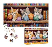 Bimkole Cat Puzzles for Adults 1000 Pieces, Books Paper Jigsaw Puzzle 1000 Pieces - Fun and Challenging Family Decoration Puzzle Great Gift Idea, Finished Size is 31.5 x 16.14 in