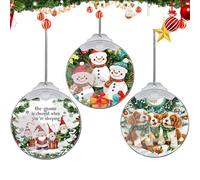 Bimkole Christmas Ornaments Crystal Hanging, Holiday Decoration Acrylic Ornament Art, Car Interiors Decors, Snowman Christmas Tree Ornament Hanging Craft Collectibles for Home Party Gift Dog Gnome