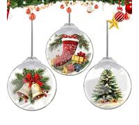Bimkole Christmas Ornaments Crystal Hanging, Holiday Decoration Acrylic Ornament Art, Car Interiors Decors, Bell Christmas Tree Ornament Hanging Craft Collectibles for Home Party Gift Stocking