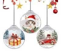 Bimkole Christmas Ornaments Crystal Hanging, Holiday Decoration Acrylic Ornament Art, Car Interiors Decors, Cat Christmas Tree Ornament Hanging Craft Collectibles for Home Party Gift Car