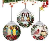 Bimkole Christmas Ornaments Crystal Hanging, Holiday Decoration Acrylic Ornament Art, Car Interiors Decors, Red Bird Christmas Tree Ornament Hanging Craft Collectibles for Home Party Gift Bell