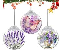 Bimkole Christmas Ornaments Crystal Hanging, Holiday Decoration Acrylic Ornament Art, Car Interiors Decors, Flower Christmas Tree Ornament Hanging Craft Collectibles for Home Party Gift Butterfly