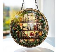 Bimkole Deer Stained Glass Suncatcher Window Hanging - Animal Indoor Window or Doorway Decoration - Handmade Sun Catcher Decor for Birthday for Women, Men, Wife, Lovers, and Mom 20x20 cm