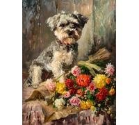 Bimkole Dog Paint by Number for Adults, DIY Oil Painting Kit on Canvas with Paintbrushes and Acrylic Pigment, for Paint by Numbers for Beginner, for Home Wall Decor (16x20Inch) QG541