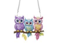 Bimkole Eagle Diamond Art Hanging Kit for Adult, DIY 5D Diamond Painting Animals Leaves Window Pendant, Acrylic Crystal Art Ornament Home Wall Garden Front Door Sign Outdoor Decor 20x20 cm